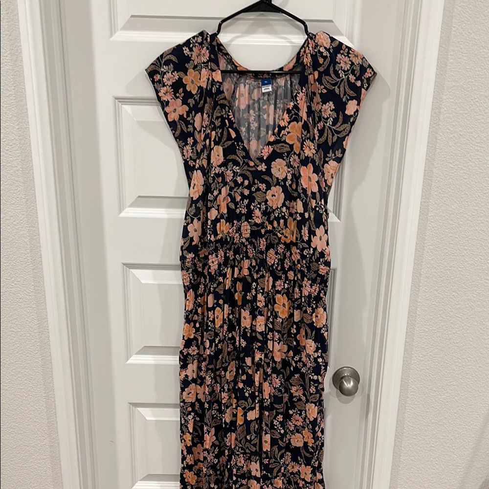 Old Navy Orange Flutter Sleeve V-Neck Sundress